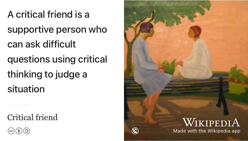 Can you be a supportive but critical friend of this guidebook? Public domain image of a painting Friendship by Petrona Viera via Wikimedia Commons w.wiki/3WjY adapted using the Wikipedia App