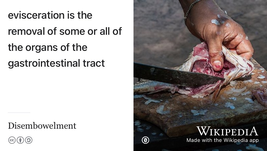 Don’t read this book, disembowel it! Eviscerate it! Gut it like a fish! Enjoy the nourishing flesh and discard the less appetising organs of its gastrointestinal tract. You’ll need to decide which is which, depending on your tastes and appetite. CC0 Public domain image of fish gutting by Wilfredor via Wikimedia commons w.wiki/_23m adapted using the Wikipedia app