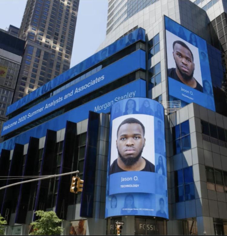 Jason’s portrait being projected in Times Square New York, during the pandemic in 2020. Picture re-used with permission from Jason. As of 2022, this post has 17,712 reactions and 713 Comments on LinkedIn. (Ozuzu 2020)