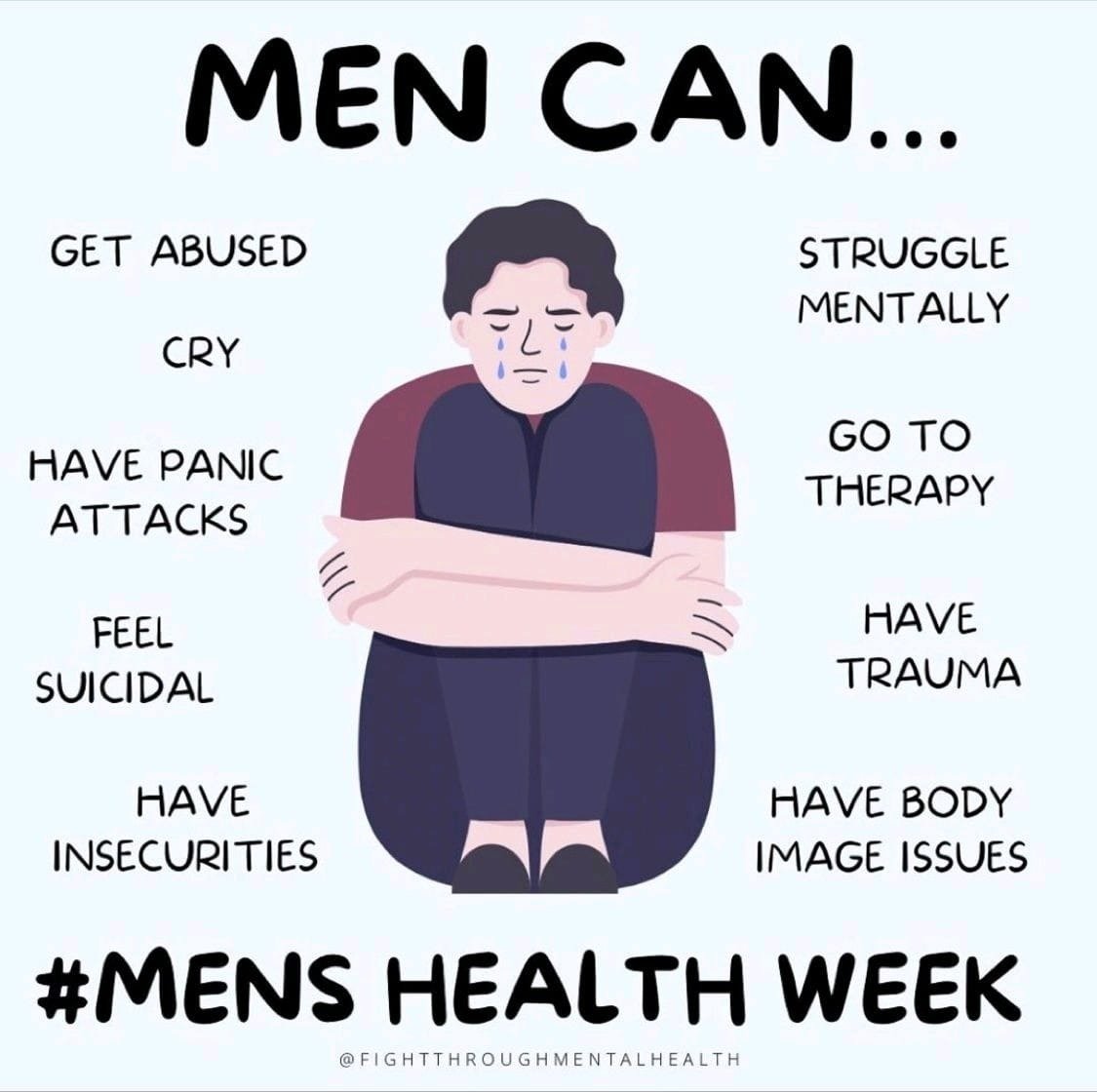 Both men and women can be affected by mental health. Poster via an original tweet by Iain Buchan