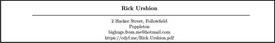 Rick Urshion’s full CV can be viewed at cdyf.me/Rick_Urshion.pdf