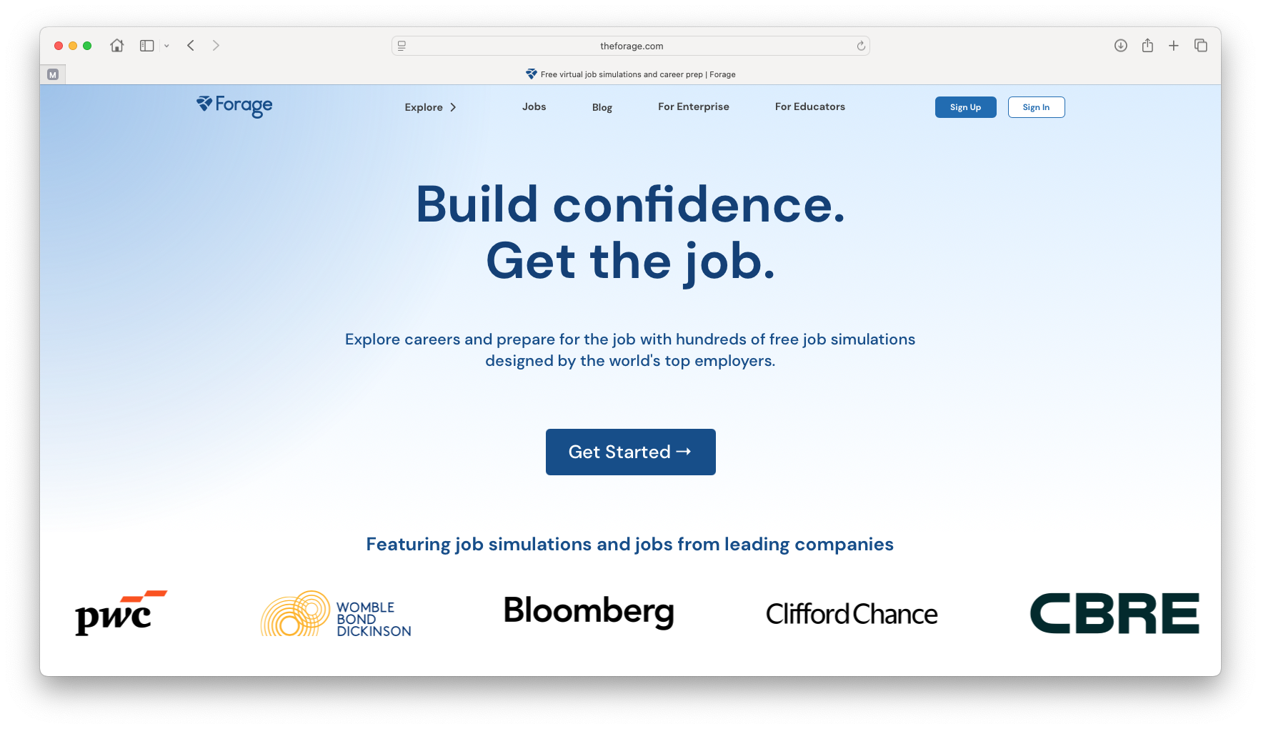 Screenshot from theforage.com