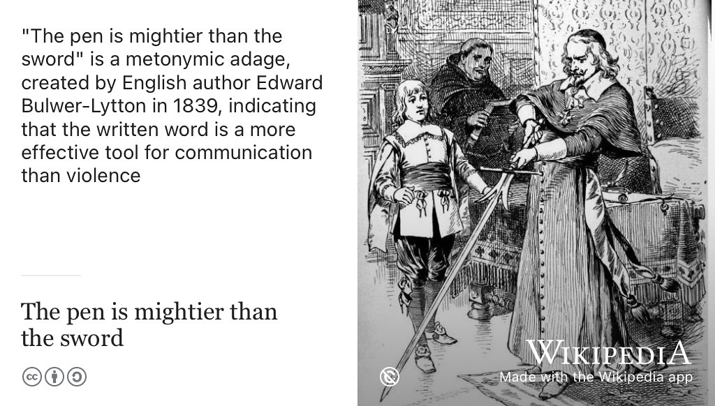 Need to arm yourself with another superpower for communication besides computing? It’s in your own selfish interests to continuously develop your written communication skills because the pen is mightier than the sword. Public domain image of a drawing of Cardinal Richelieu by Henry Alexander Ogden via Wikimedia Commons w.wiki/3WHg adapted using the Wikipedia app