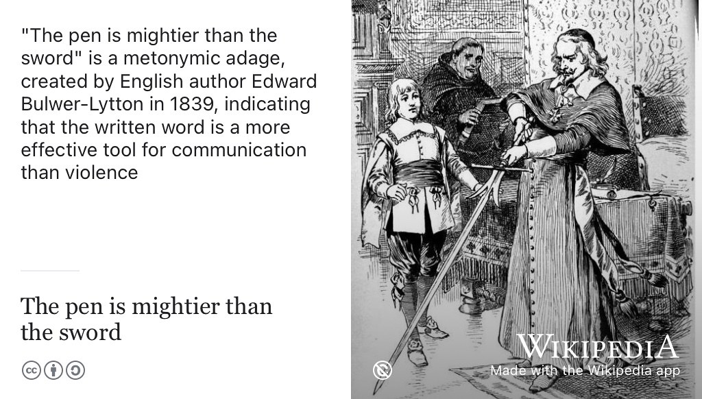 Do you need more weaponry in your life? Besides computing, you should arm yourself with communication superpowers. It’s in your own selfish interests to continuously develop your written communication skills because the pen is mightier than the sword. Public domain image of a drawing of Cardinal Richelieu by Henry Alexander Ogden via Wikimedia Commons w.wiki/3WHg adapted using the Wikipedia app