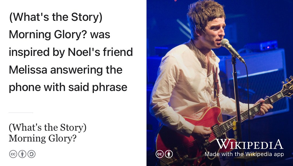 (What’s your Story) Morning Coding Glory? (Gallagher 1995). CC BY portrait of Noel Gallagher by alterna2.com on Wikimedia Commons w.wiki/3bimy adapted using the Wikipedia app