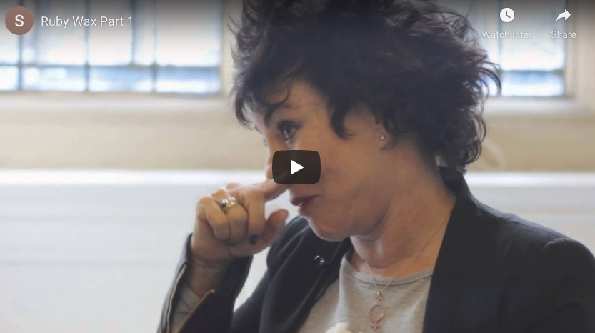 Ruby Wax describes being affected by depression in her childhood and how mindfulness and cognitive behavioural therapy (CBT) provided an alternative to medical treatment enabling her to dodge the bullets of mental health. [@youtube-wax]